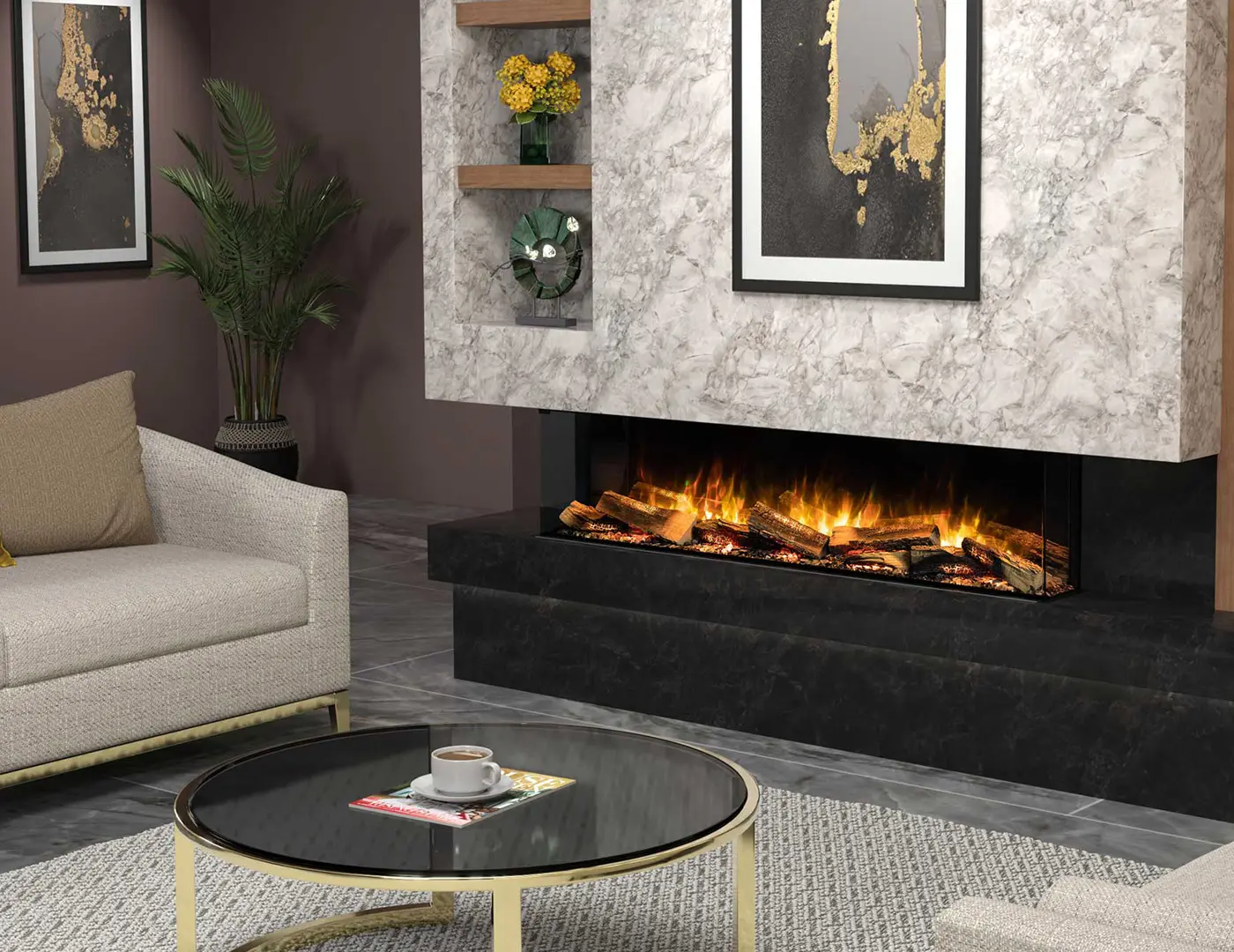 Køb elektrisk pejs efter stil