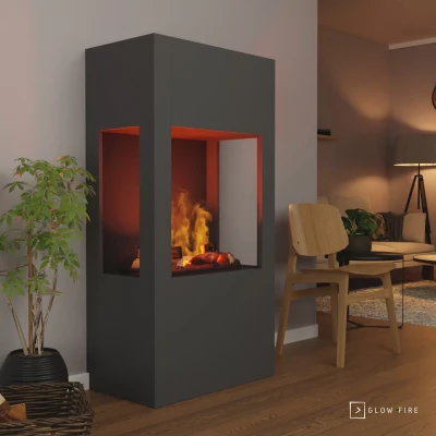 Glow Fire Böll Grå - OMC 400 | Fritstående Vanddamp Pejs Glow Fire Böll Grå - OMC 400 | Fritstående Vanddamp Pejs, Grå, 54 cm x 145 cm x 44 cm