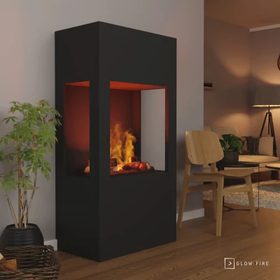Glow Fire Böll Sort - OMC 400 | Fritstående Vanddamp Pejs Glow Fire Böll Sort - OMC 400 | Fritstående Vanddamp Pejs, Sort, 54 cm x 145 cm x 44 cm