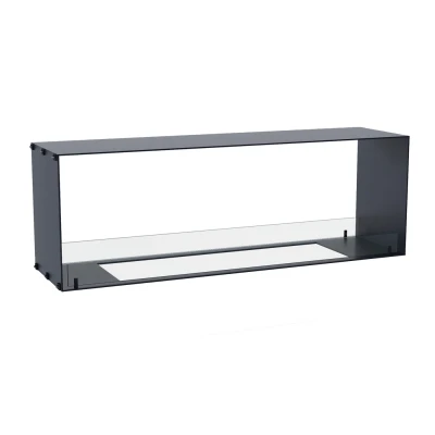 Foco Myst Two 1500 – Gennemgående hybridpejs til vægindbygning Foco Myst Two 1500 – Hybridpejs med to åbne sider og Opti-Myst teknologi