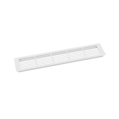 Ventilationsrist Hvid - 50x10 cm - Ventilationsareal 214 cm² | Køb her Ventilationsrist Hvid - 50x10 cm med et ventilationsareal 214 cm²