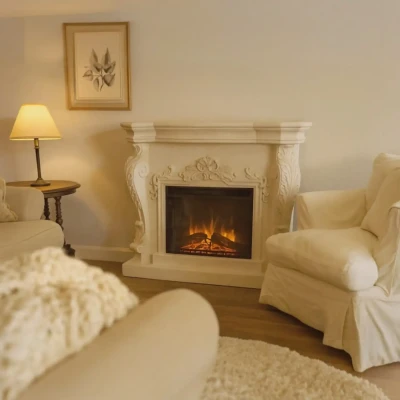 Ymir fritstående elektrisk pejs fra ScandiFlames Electric - Køb her Ymir fritstående elektrisk pejs i grå polystone