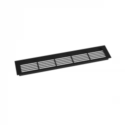 Ventilationsrist Sort - 50x10 cm med et ventilationsareal 214 cm²