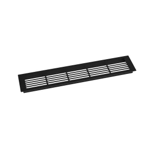 Ventilationsrist Sort - 50x10 cm med et ventilationsareal 214 cm²